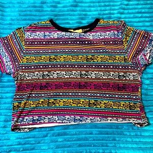 Large striped pattern crop top
